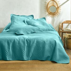 Blancheporte Prešívaná prikrývka na posteľ s optickým efektom "listov" morská zelená obliečka na vankúš 65x65cm