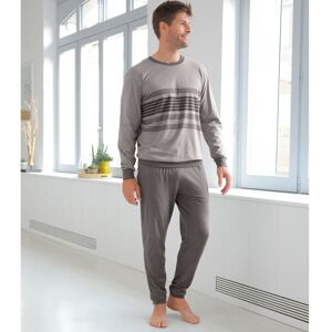 Blancheporte Pruhované pyžamo s nohavicami a dlhými rukávmi sivá 137/146 (4XL)