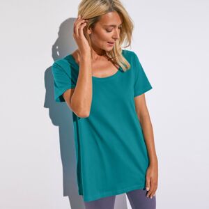 Blancheporte Jednofarebné tričko s okrúhlym výstrihom, eco-friendly tyrkysová 38/40