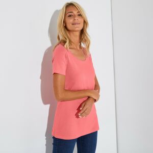 Blancheporte Jednofarebné tričko s okrúhlym výstrihom, eco-friendly koralová 56