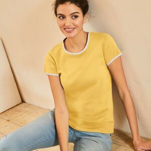 Blancheporte Dvojfarebné tričko s krátkymi rukávmi žltá 54