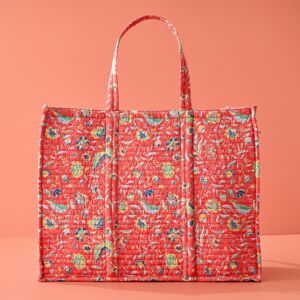 Blancheporte Veľká úložná taška s kvetinovou potlačou Indian Summer koralová/ražná
