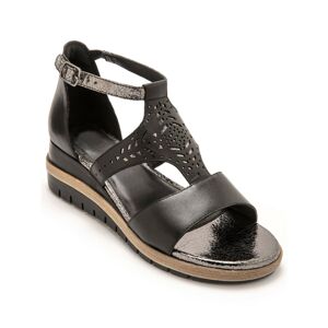 Blancheporte Kožené sandále s pajetkami, čierne čierna 41