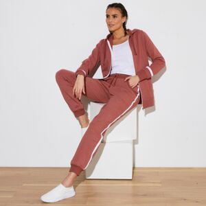 Blancheporte Dvojfarebné jogging nohavice z meltónu ružové drevo/ražná 52