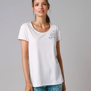 Blancheporte Pyžamové tričko s krátkymi rukávmi a stredovou potlačou kvetín ražná 42/44