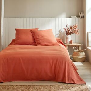 Blancheporte Jednofarebný tkaný prehoz na posteľ, bavlna terakota obliečka na vankúš 65x65cm