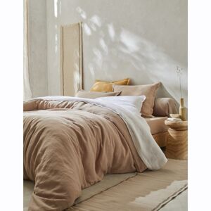 Blancheporte Jednofarebná posteľná bielizeň, zn. Colombine, zapratý ľan béžová klasická plachta 240x310cm