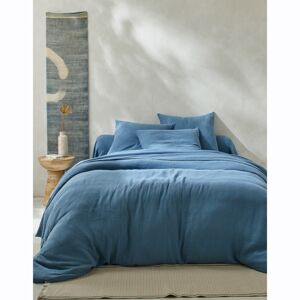 Blancheporte Jednofarebné posteľná bielizeň z bavlnenej gázoviny modrá obliečka na prikrývku240x220cm