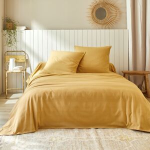 Blancheporte Jednofarebný tkaný prehoz na posteľ, bavlna medová prehoz 150x150cm