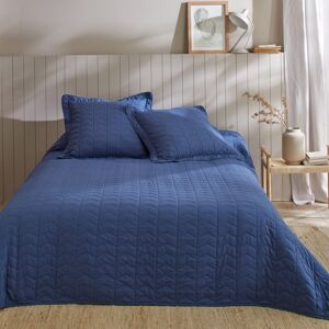 Blancheporte Jednofarebná prešívaná prikrývka na posteľ s geometrickým dizajnom nám.modrá oblieč. na van. 65x65cm,bez l.