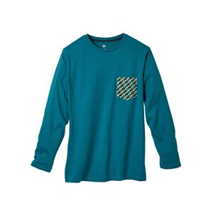 Blancheporte Pyžamové tričko s dlhými rukávmi, tyrkysovomodré modrá tyrkysová 137/146 (4XL)