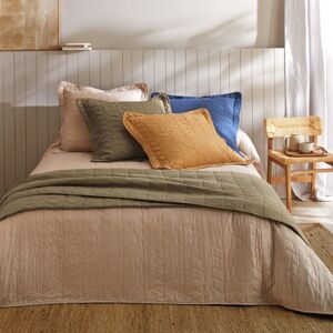 Blancheporte Jednofarebná prešívaná prikrývka na posteľ s geometrickým dizajnom piesková oblieč. na van. 65x65cm,bez l.