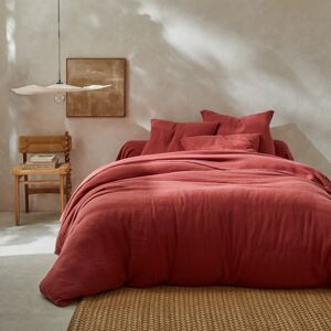 Blancheporte Jednofarebné posteľná bielizeň z bavlnenej gázoviny ružové drevo obliečka na prikrývku140x200cm