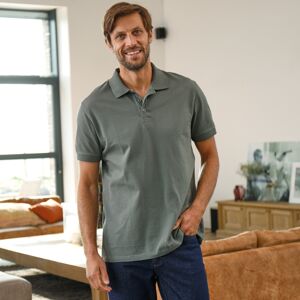 Blancheporte Jednofarebné polo tričko s krátkymi rukávmi sivozelená 97/106 (L)
