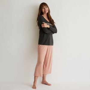 Blancheporte 7/8 pyžamové široké nohavice ružové drevo 50