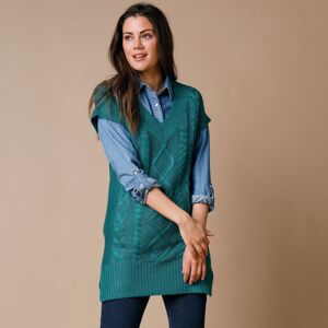 Blancheporte Tunikový pulóver s krátkymi rukávmi zelená 50