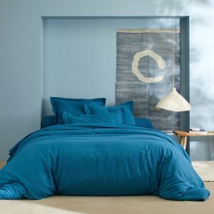 Blancheporte Jednofarebná flanelová posteľná bielizeň zn. Colombine pávie modrá obliečka na prikrývku240x220cm