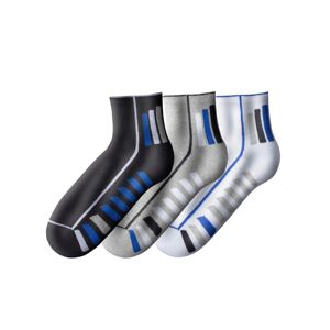 Blancheporte Súprava 3 párov športových ponožiek Quarter sivá+biela+čierna 39/42