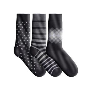 Blancheporte Súprava 3 párov originálnych ponožiek čierna+sivá 39/42