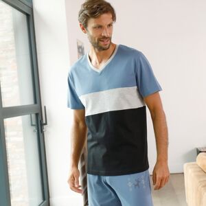 Blancheporte Pyžamové tričko so stredovými pruhmi a krátkymi rukávmi modrá/čierna 77/86 (S)
