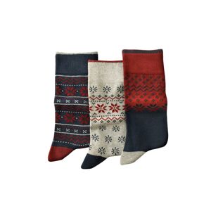 Blancheporte Súprava 3 párov ponožiek s vianočným vzorom nám.modrá/sivá 43/46