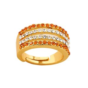 Blancheporte Pozlátený viacradový prsteň s krištáľmi zlatá uni