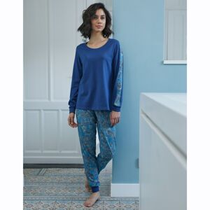 Blancheporte Pyžamo s nohavicami s potlačou listov modrosivá 50