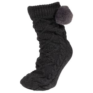 Blancheporte Papučové ponožky s vrkočovým vzorom tmavosivá 39/41