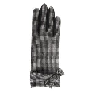 Blancheporte Pružné rukavice na dotykový displej s potlačou kohútej stopy sivá uni