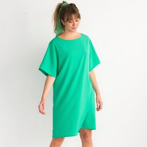 Blancheporte Rovné jednofarebné šaty so štruktúrou zelená 56
