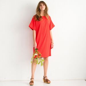 Blancheporte Rovné jednofarebné šaty so štruktúrou oranžová 50