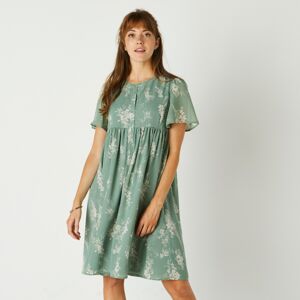Blancheporte Rozšírené šaty s dvojfarebnou potlačou zelená/prírodná 46