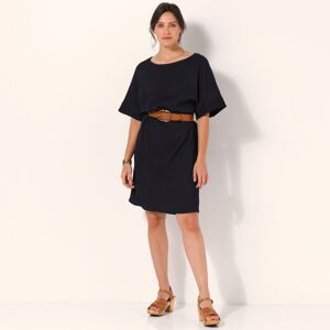 Blancheporte Rovné jednofarebné šaty so štruktúrou čierna 54