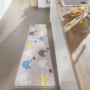 Blancheporte Kuchynský koberec s motívom sliepočiek a sŕdc viacfarebná 50x140cm