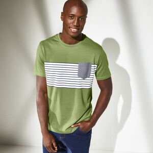 Blancheporte Pruhované tričko s krátkymi rukávmi zelená 97/106 (L)