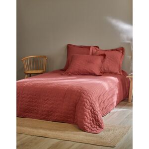 Blancheporte Jednofarebná prešívaná prikrývka na posteľ s geometrickým dizajnom ružové drevo oblieč. na van. 65x65cm,bez l.