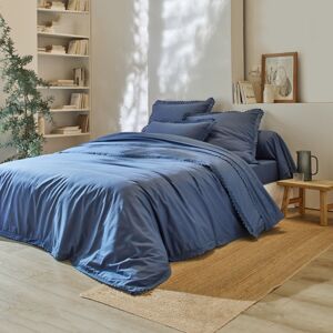 Blancheporte Jednofarebná posteľná bielizeň z čipky a bavlny nám.modrá obliečka na vank. 63x63cm+lem