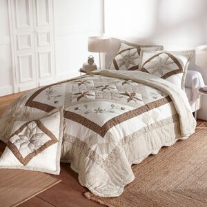 Blancheporte Prikrývka na posteľ patchwork hnedosivá pléd 250x250cm