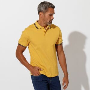 Blancheporte Polo tričko s pruhovaným golierom a krátkymi rukávmi žltá 127/136 (3XL)