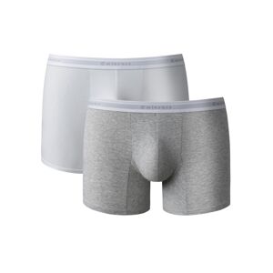 Blancheporte Súprava 2 jednofarebných boxeriek confort premium sivý melír+bílá 85/92 (M)
