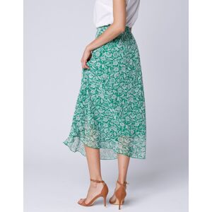 Blancheporte Dlhá dvojfarebná sukňa s potlačou zelená/ražná 44