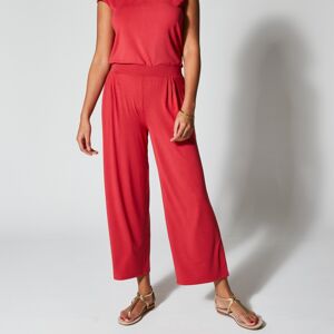Blancheporte 7/8 široké jednofarebné nohavice s pružným pásom červená 52