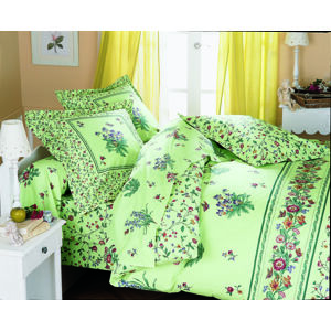Blancheporte Posteľná bielizeň Luxy, bavlna zelená/polycoton dvojlôžko 2x70x90,220x240cm