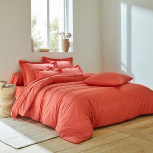 Blancheporte Jednofarebná posteľná súprava zn. Colombine z bavlny koralová obliečka na prikrýv.260x240cm