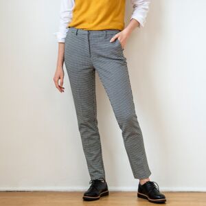 Blancheporte Úzke nohavice s potlačou kohútej stopy čierna/biela 36
