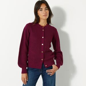 Blancheporte Krátky sveter s gombíkmi purpurová 52