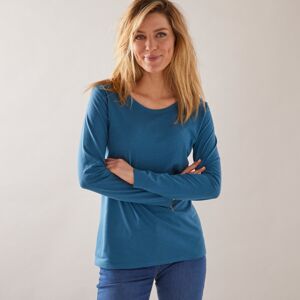 Blancheporte Jednofarebné tričko s dlhými rukávmi modrá 42/44