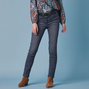 Blancheporte Rovné džínsy s výšivkou motýľa sivá 42