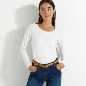 Blancheporte Jednofarebné tričko s dlhými rukávmi biela 50