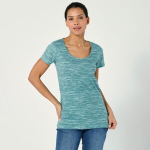 Blancheporte Melírované tričko s krátkymi rukávmi, z bio bavlny, eco-friendly tyrkysový melír 34/36